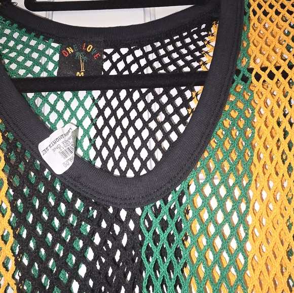 Mesh Jamaican Rasta Dress with Slits - Picture 5 of 5